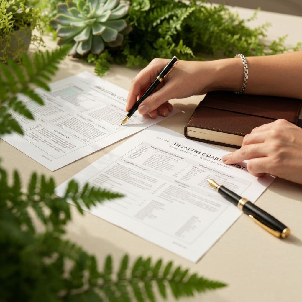 Reviewing personalized health charts and genetic testing results